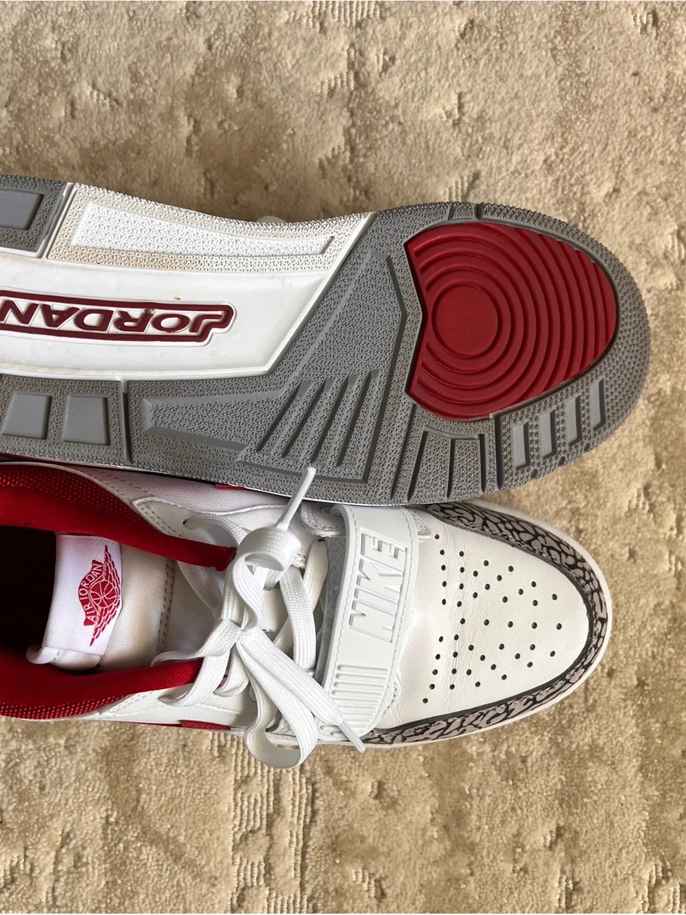 Nike White & Red Low-Top Sneakers with Elephant Print Accents